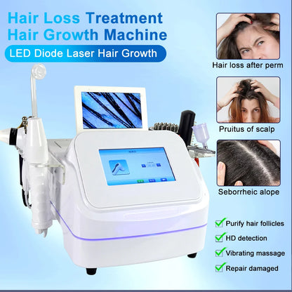 2 HD Detector 50X 200X 7 In 1 Hair Loss Treatment Analyzer Analysis And Scalp Machine With Massage Comb