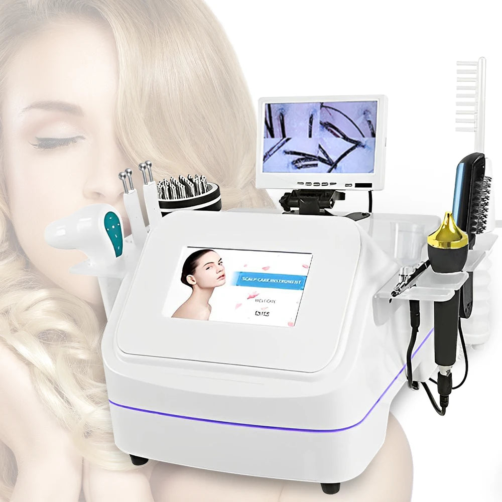 2 HD Detector 50X 200X 7 In 1 Hair Loss Treatment Analyzer Analysis And Scalp Machine With Massage Comb