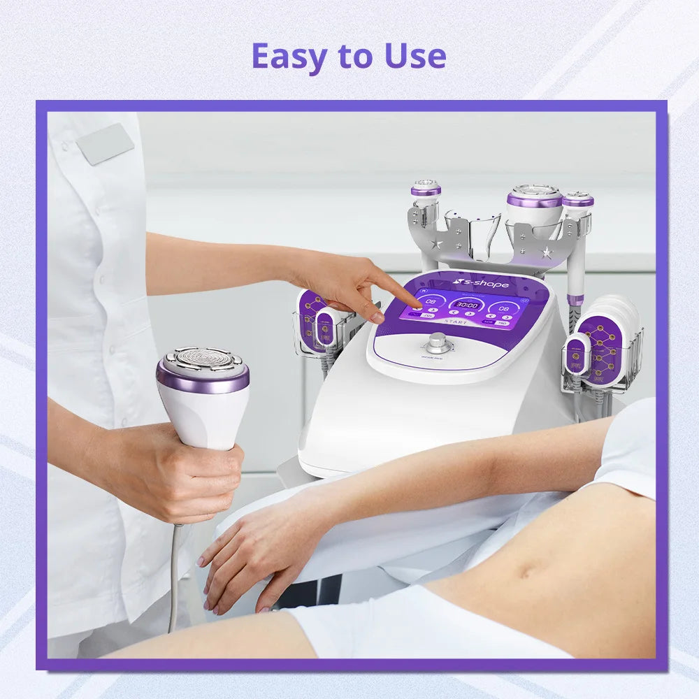S Shape Machine Ultrasound Vacuum RF Adipose Reduce 30K EL Skin Lifting Machine